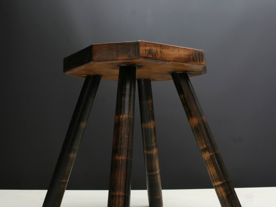 Milking Stool or Indoor Plant Stand | Wooden Stool  for Farmhouse Decor
