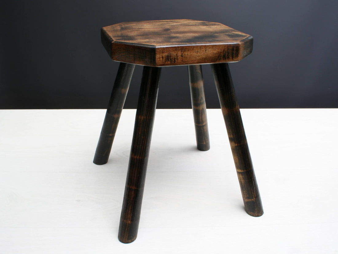 Milking Stool or Indoor Plant Stand | Wooden Stool  for Farmhouse Decor