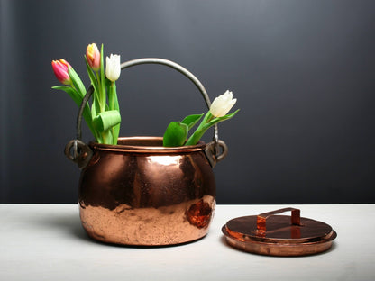 Antique Copper Pot, Turn Of The Century | Copper Cauldron, Fireplace Decor