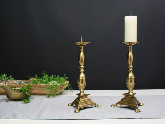 Vintage Decor, Brass Candle Holder Set | Candle Stick Holder