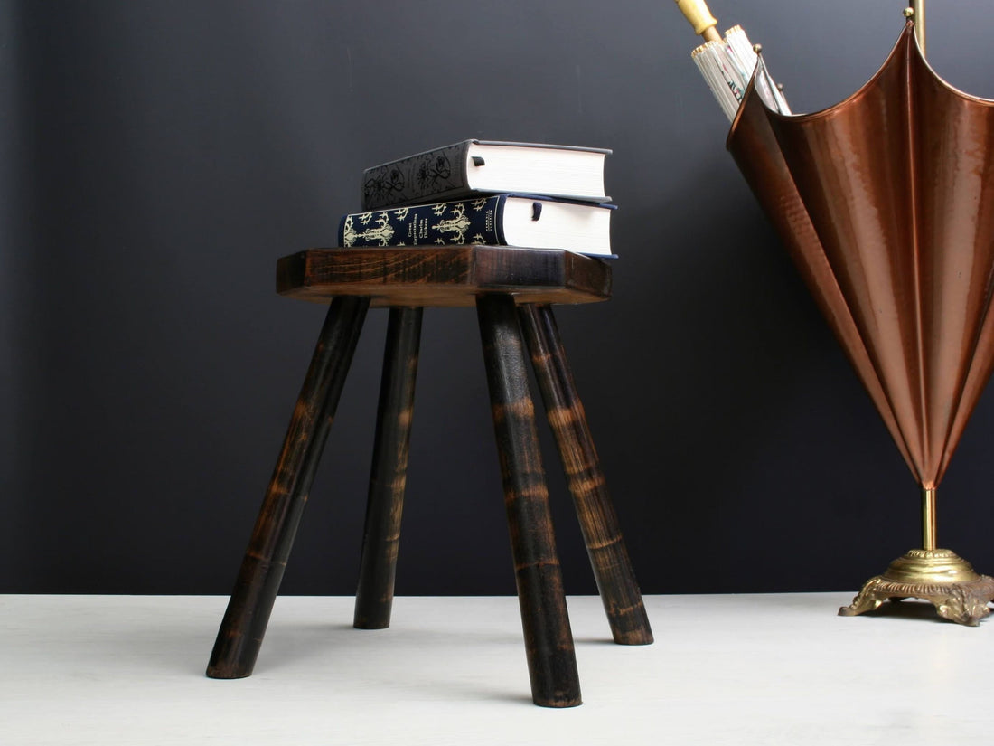 Milking Stool or Indoor Plant Stand | Wooden Stool  for Farmhouse Decor