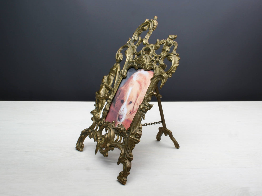 Brass Picture Frame / Antique Photo Frame | Table Top Decor- Old Picture Frame
