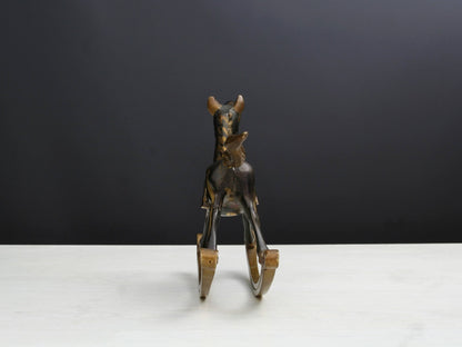 Gorgeous Brass Rocking Horse Figure | Farmhouse Decor / Horse Decor