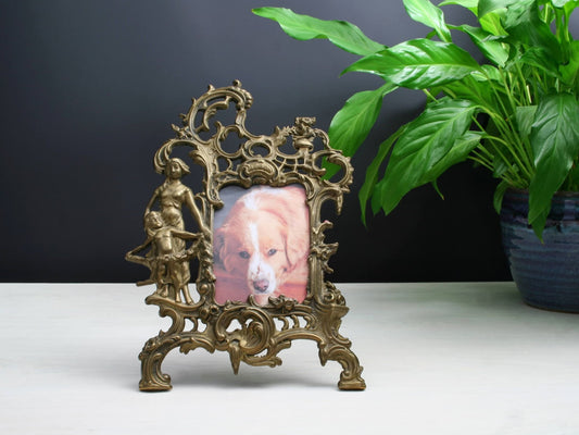 Brass Picture Frame / Antique Photo Frame | Table Top Decor- Old Picture Frame