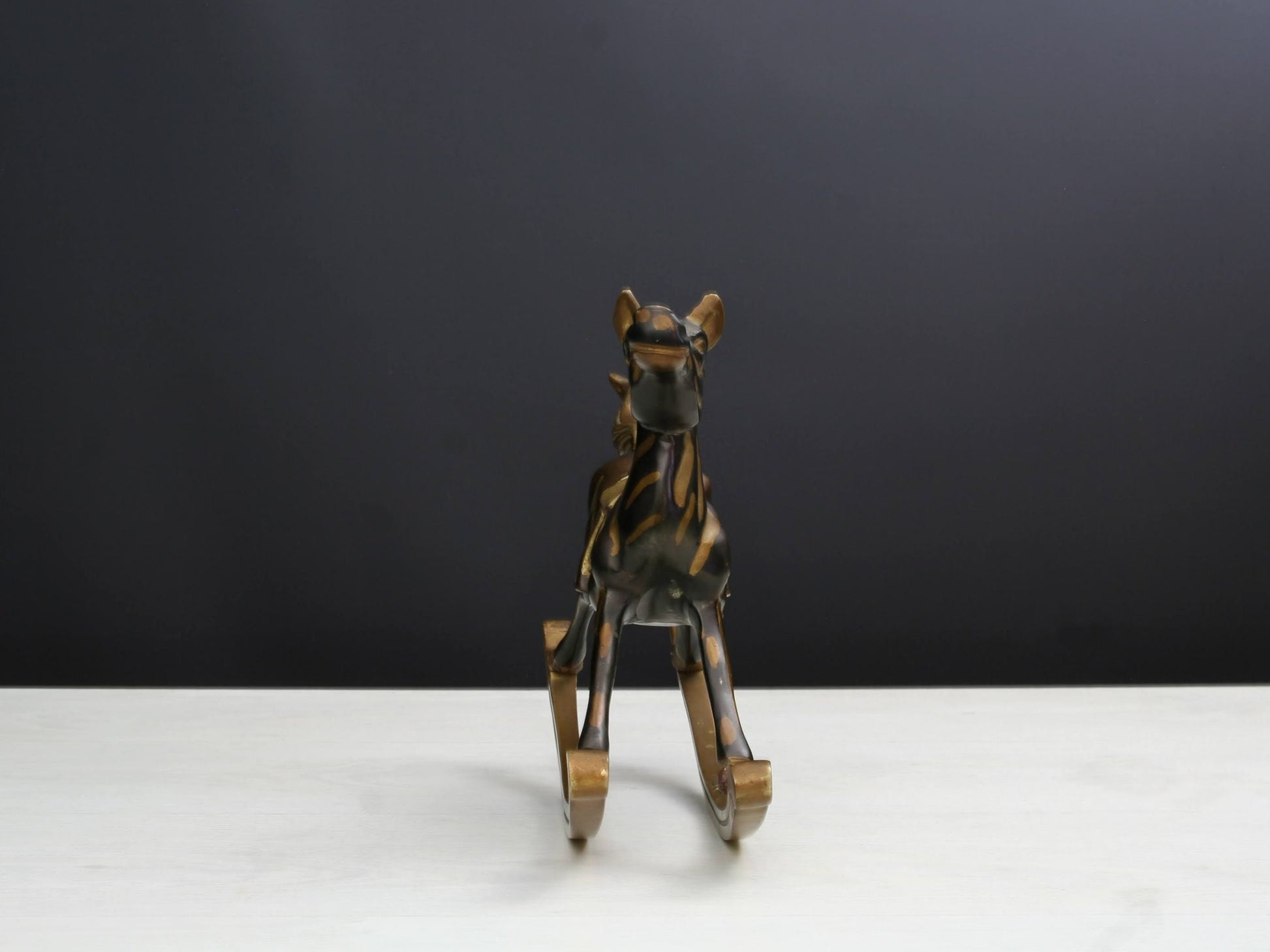 Gorgeous Brass Rocking Horse Figure | Farmhouse Decor / Horse Decor