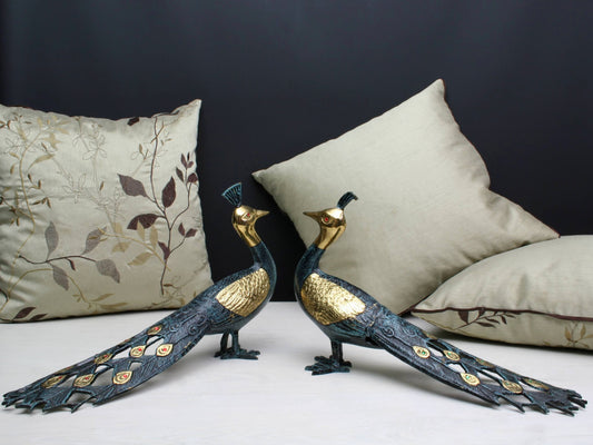 Stunning Brass Peacock Bird Figurines | Collectible -Peacock Decor