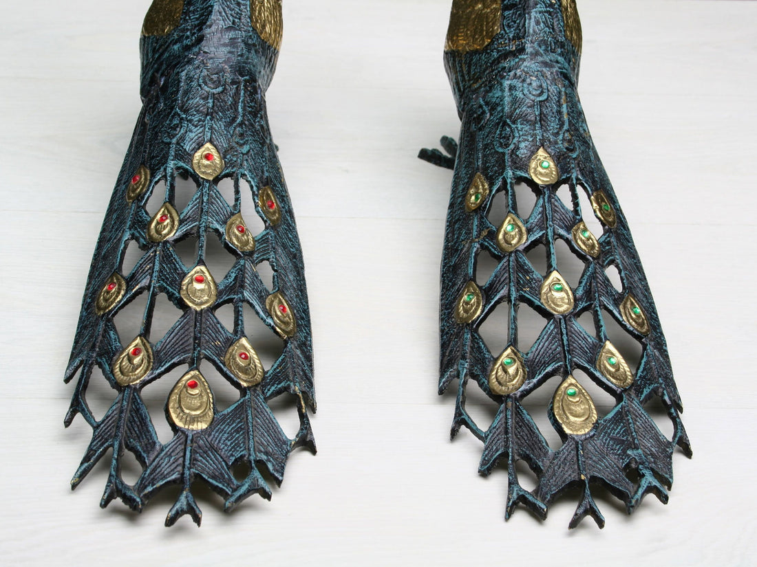 Stunning Brass Peacock Bird Figurines | Collectible -Peacock Decor