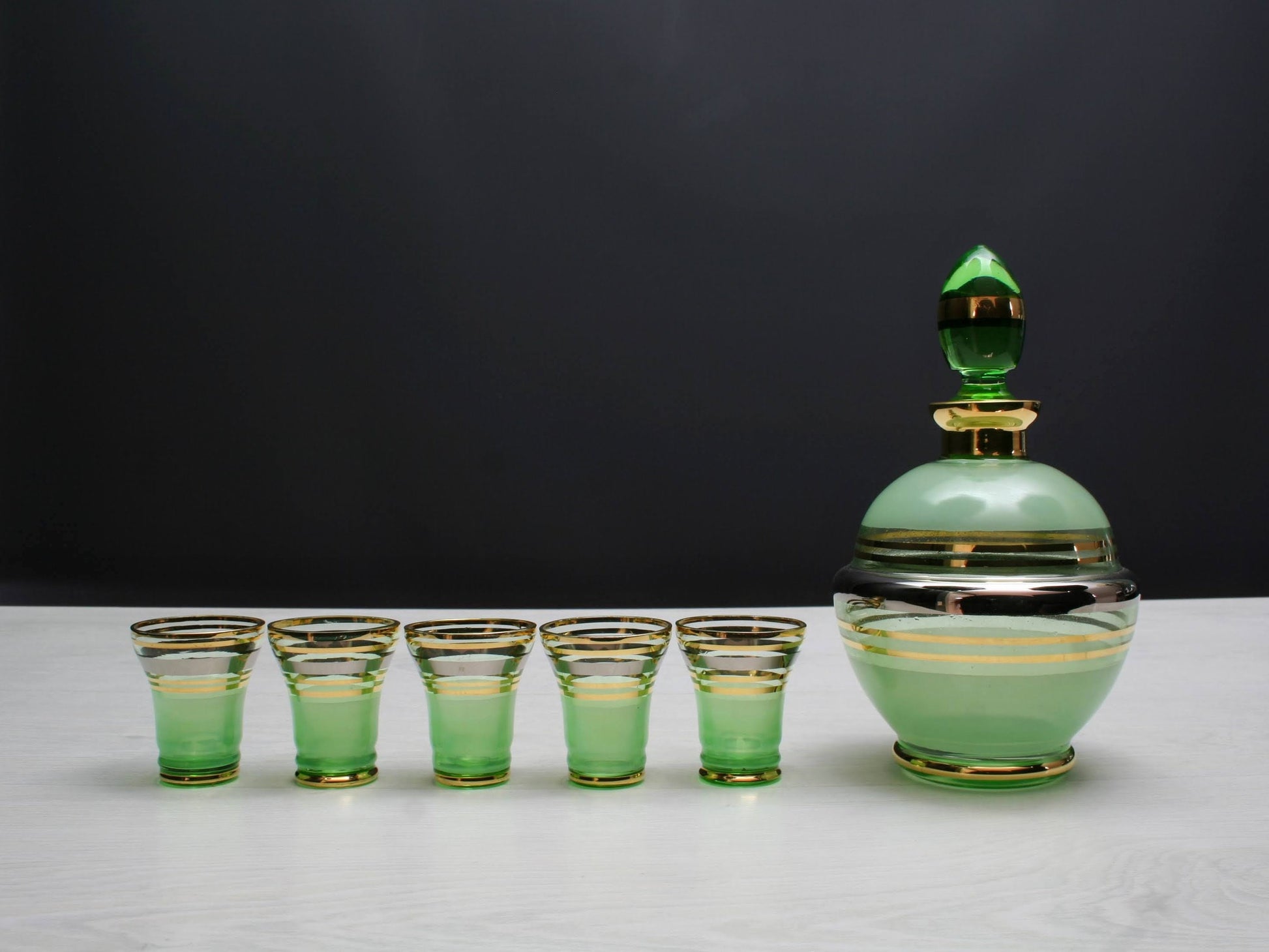 Vintage Decanter Set from Belgium | Whiskey Decanter Home Decor & Coffee Table Decor Deals