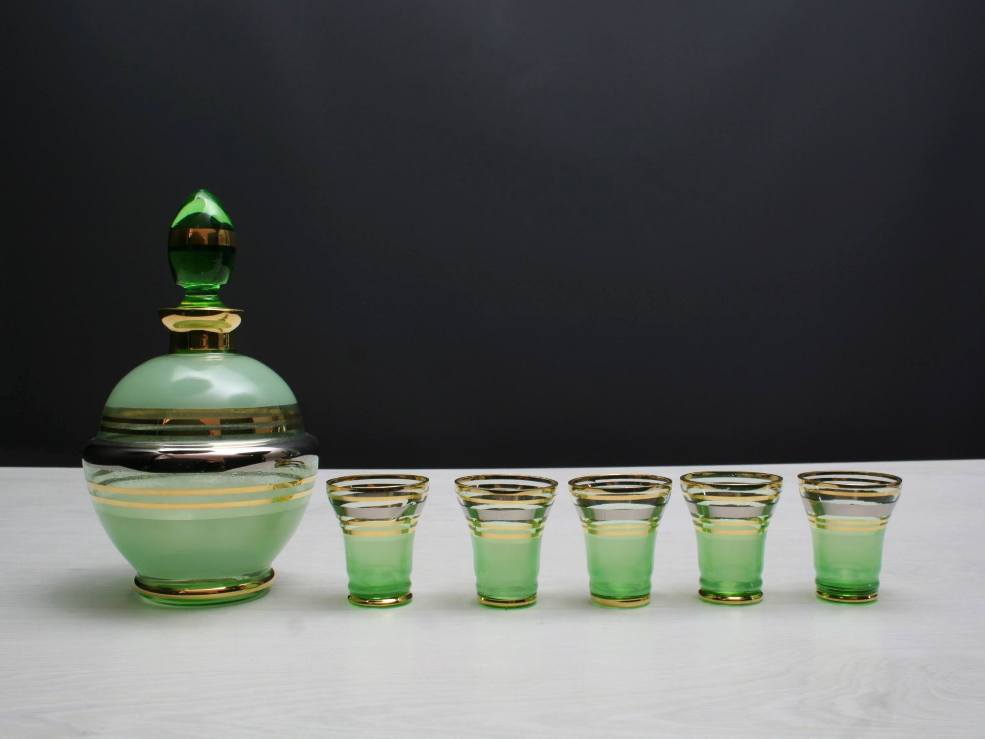 Vintage Decanter Set from Belgium | Whiskey Decanter Home Decor & Coffee Table Decor Deals