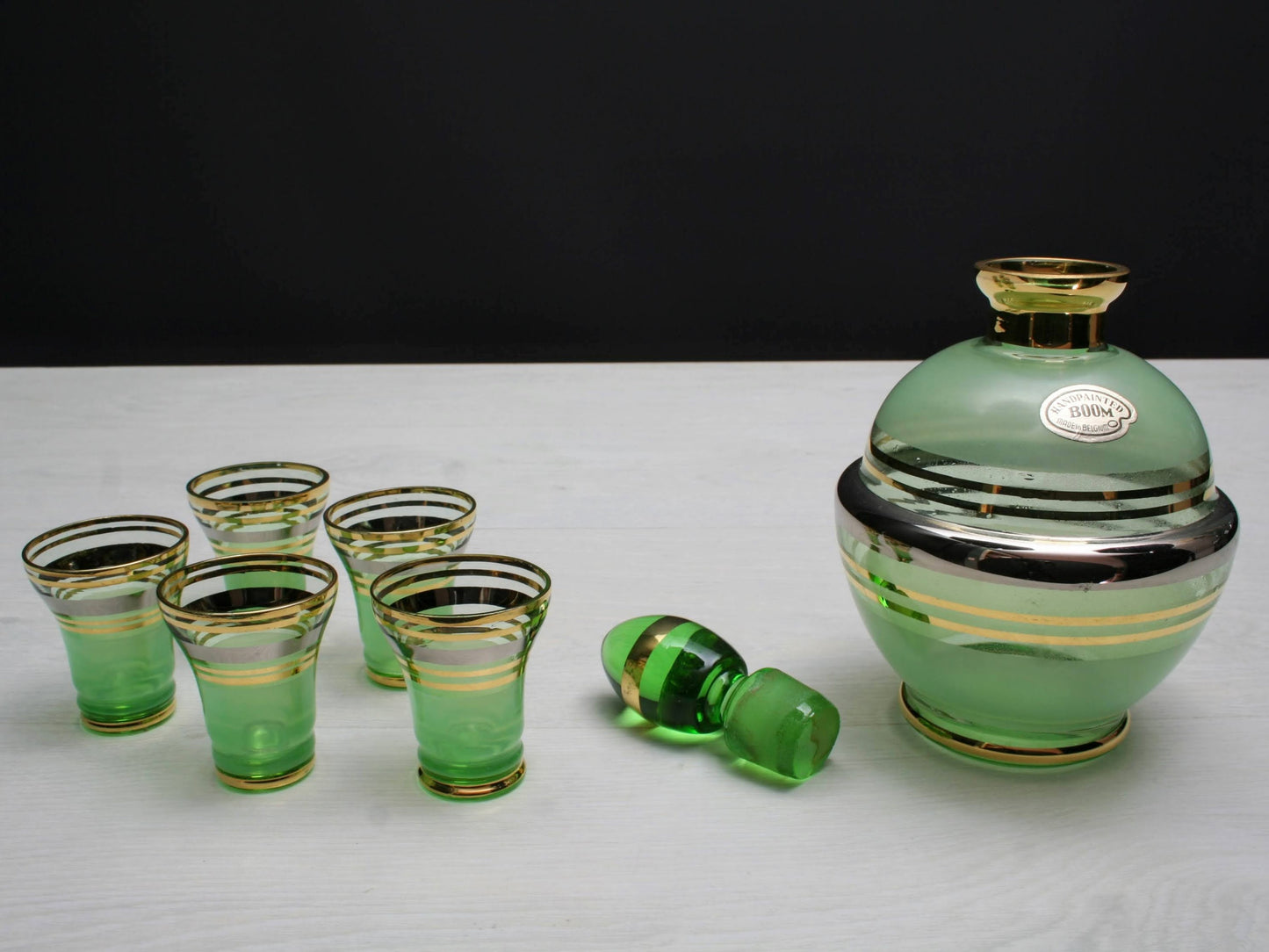 Vintage Decanter Set from Belgium | Whiskey Decanter Home Decor & Coffee Table Decor Deals