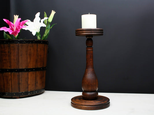 Large Wooden Candle Holder | Vintage Home Decor-Candle Stick Holder | Church Decor