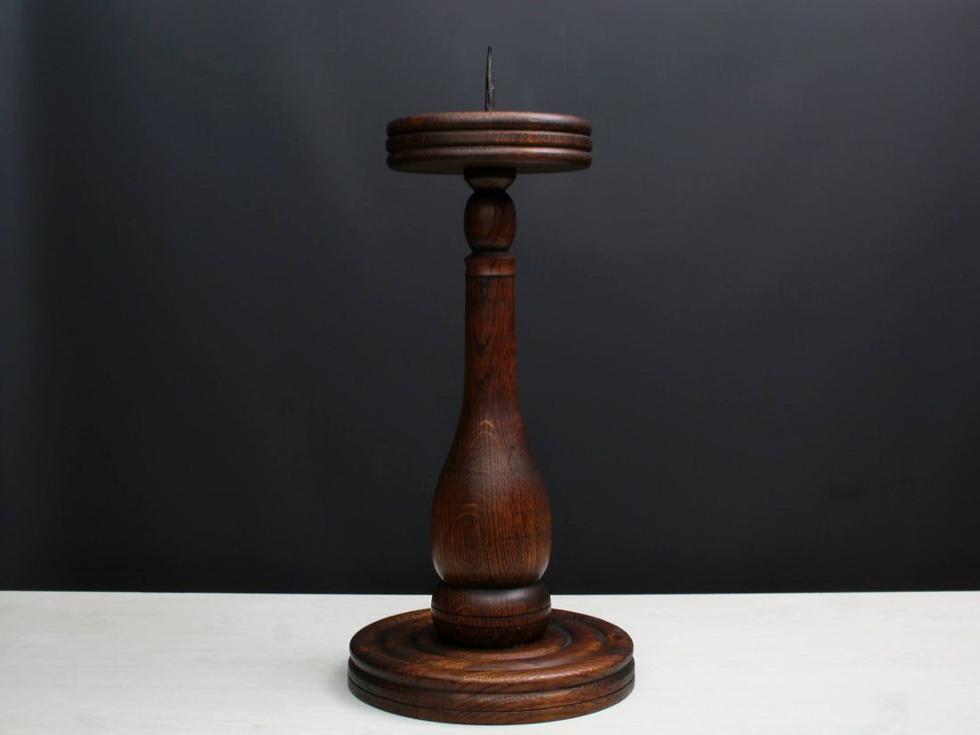 Large Wooden Candle Holder | Vintage Home Decor-Candle Stick Holder | Church Decor