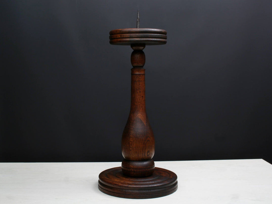 Large Wooden Candle Holder | Vintage Home Decor-Candle Stick Holder | Church Decor