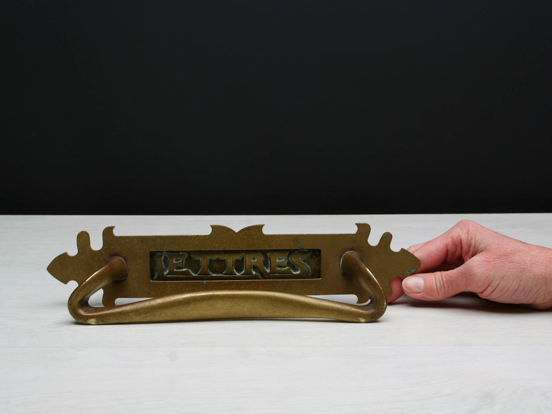 French Antique  Door Mail Slot | French Country Style-Brass Door Pull