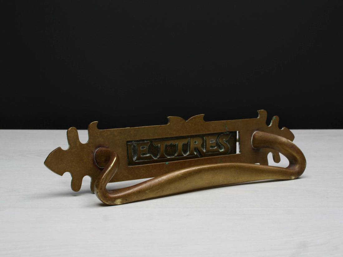 French Antique  Door Mail Slot | French Country Style-Brass Door Pull