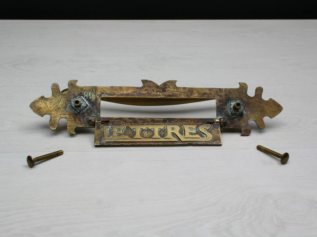 French Antique  Door Mail Slot | French Country Style-Brass Door Pull