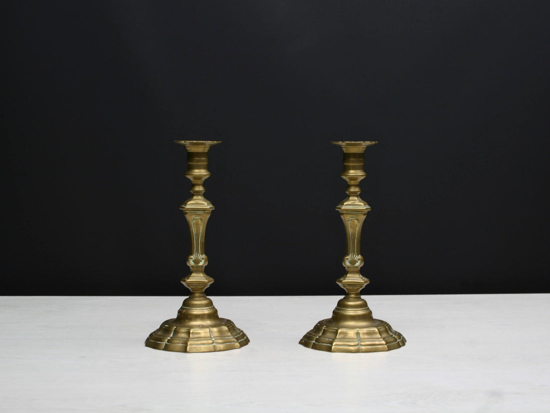 Brass Candle Holder Set-Farmhouse Decor | Candle Stick Holders-Country Home Decor