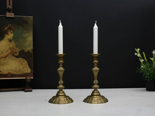 Brass Candle Holder Set-Farmhouse Decor | Candle Stick Holders-Country Home Decor
