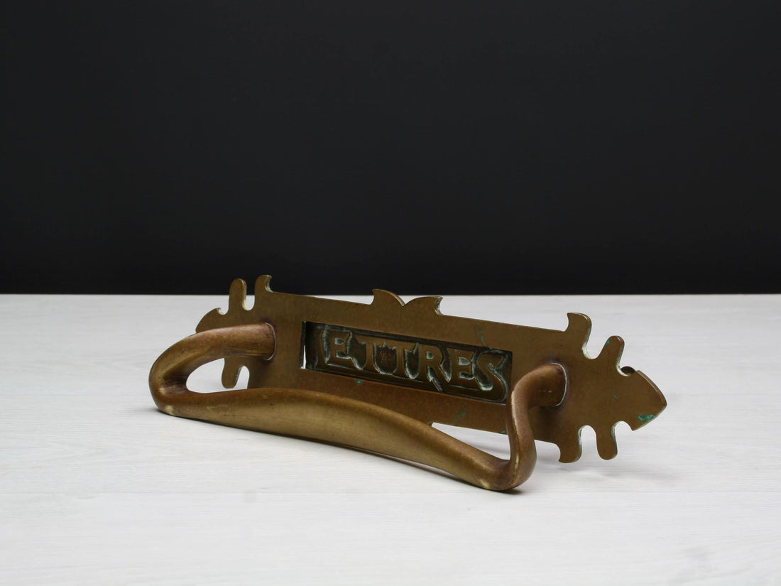 French Antique  Door Mail Slot | French Country Style-Brass Door Pull