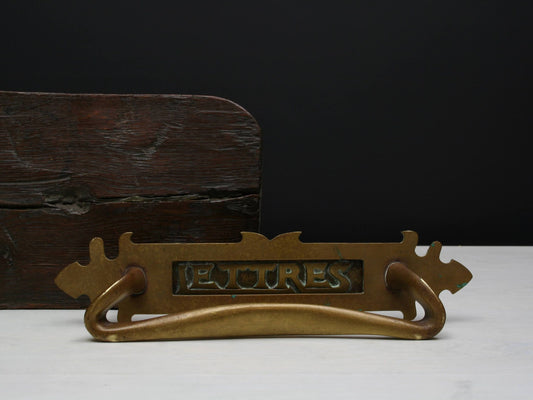 French Antique  Door Mail Slot | French Country Style-Brass Door Pull