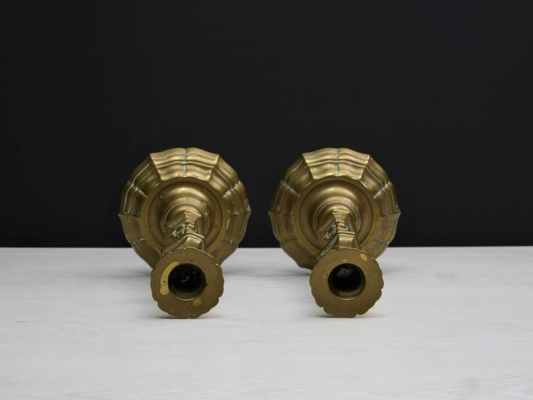 Brass Candle Holder Set-Farmhouse Decor | Candle Stick Holders-Country Home Decor