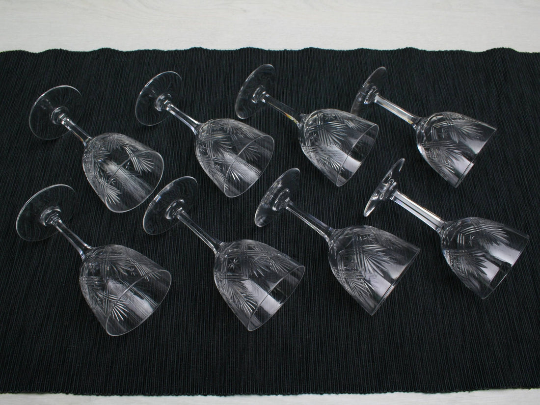 Cut Crystal Glasses Set of 8, Napoleon 3 | Liquor Glasses,Whiskey Glasses | Barware Set