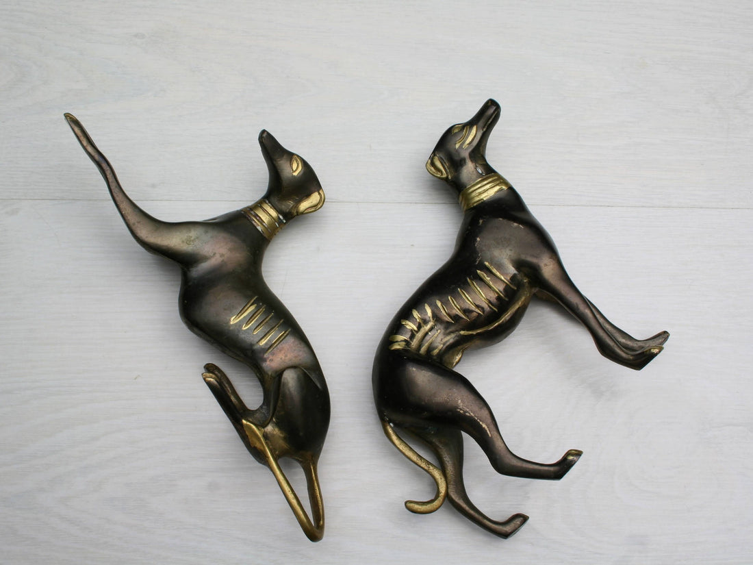 Vintage Brass Dog Figurines- Vintage Decor | Gift For Dog Lovers|  Brass Dog Statues- Collectibles