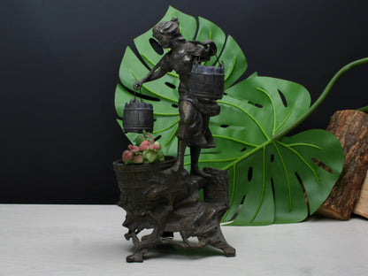 Vintage Brass Statue |Garden Decor- Fireplace Decor