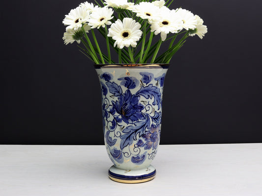 Stunning Ceramic Flower Vase | Vintage Vase- Belgium H.BEQUET QUAREGNON