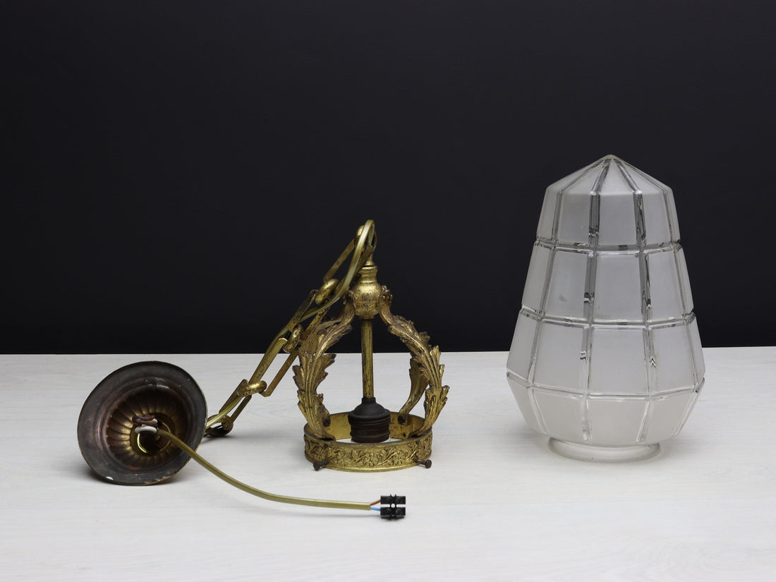 Antique Brass Pendant Light  | Lighting Fixture for Modern or Vintage Home Decor