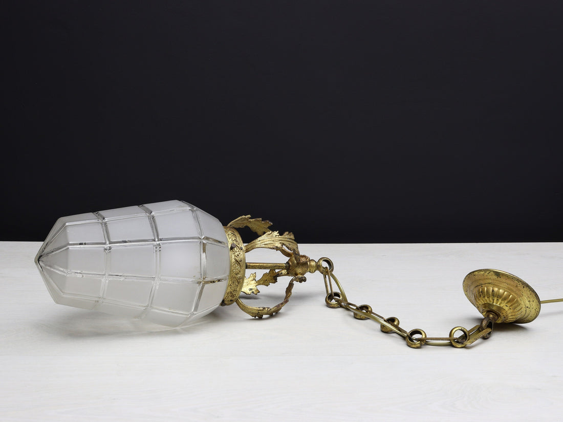 Antique Brass Pendant Light  | Lighting Fixture for Modern or Vintage Home Decor