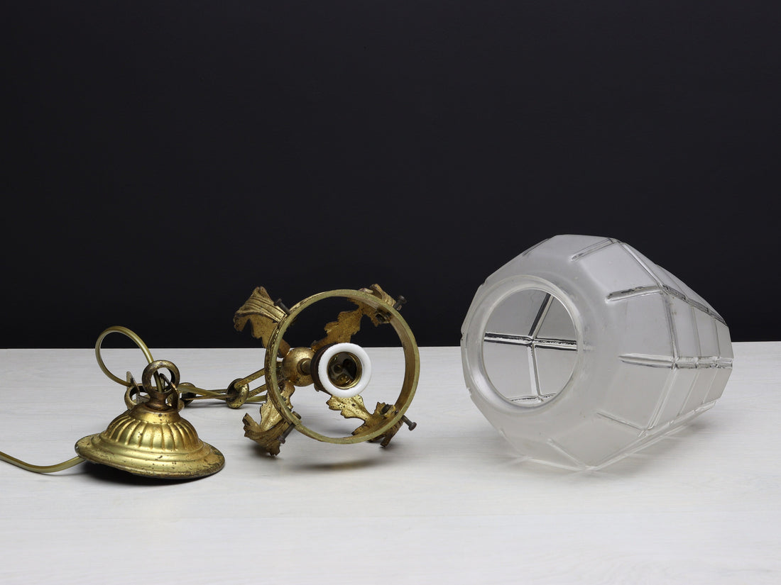 Antique Brass Pendant Light  | Lighting Fixture for Modern or Vintage Home Decor