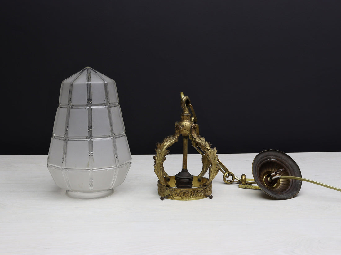 Antique Brass Pendant Light  | Lighting Fixture for Modern or Vintage Home Decor