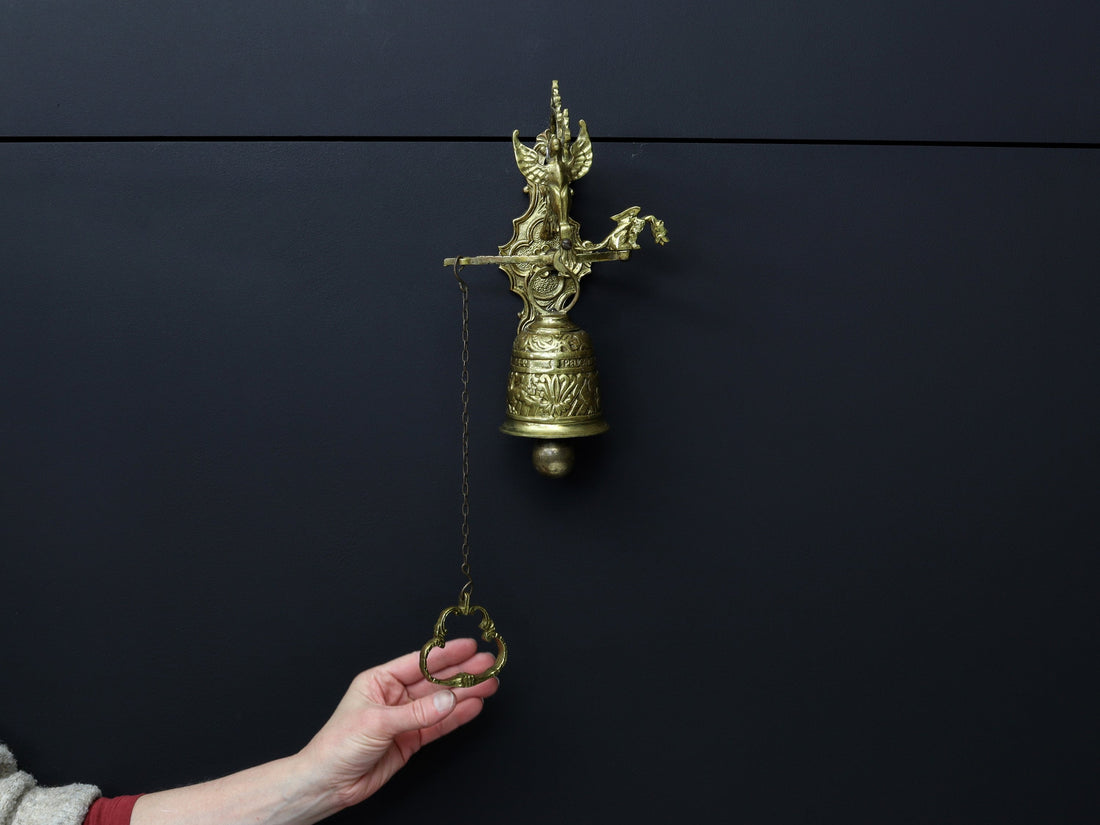 Wall Mounted Bell | Modern Farmhouse Decor, Dinner Bell | Brass Bell , Country Home Decor