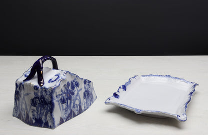 Blue and White Cheese Dome-Serving Dish | Wedding Gift