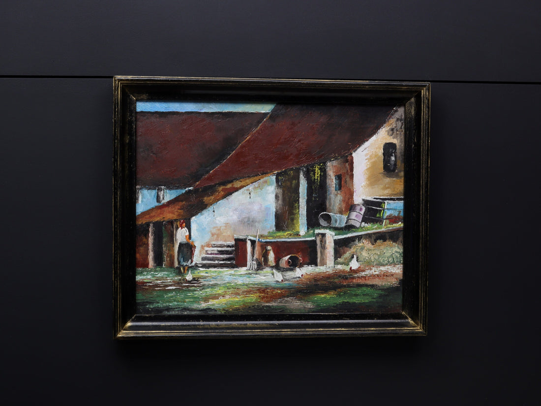 European Art, Farmhouse Painting-Vintage Home Decor | Farmhouse Decor, Textured Painting