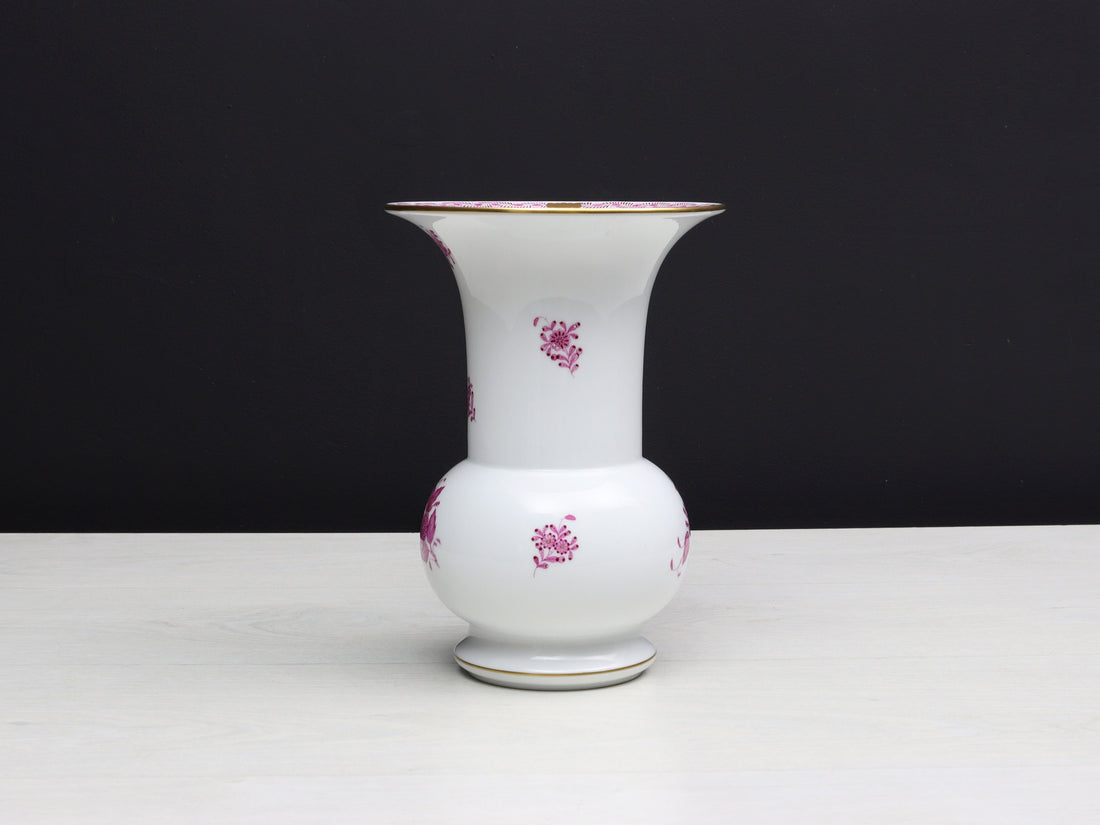 Elegant Hand Painted Herend Porcelain Vase