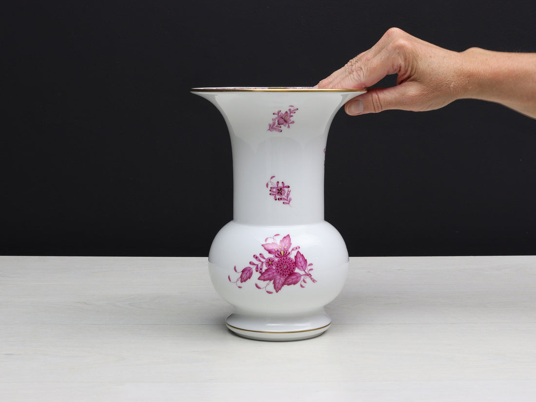 Elegant Hand Painted Herend Porcelain Vase