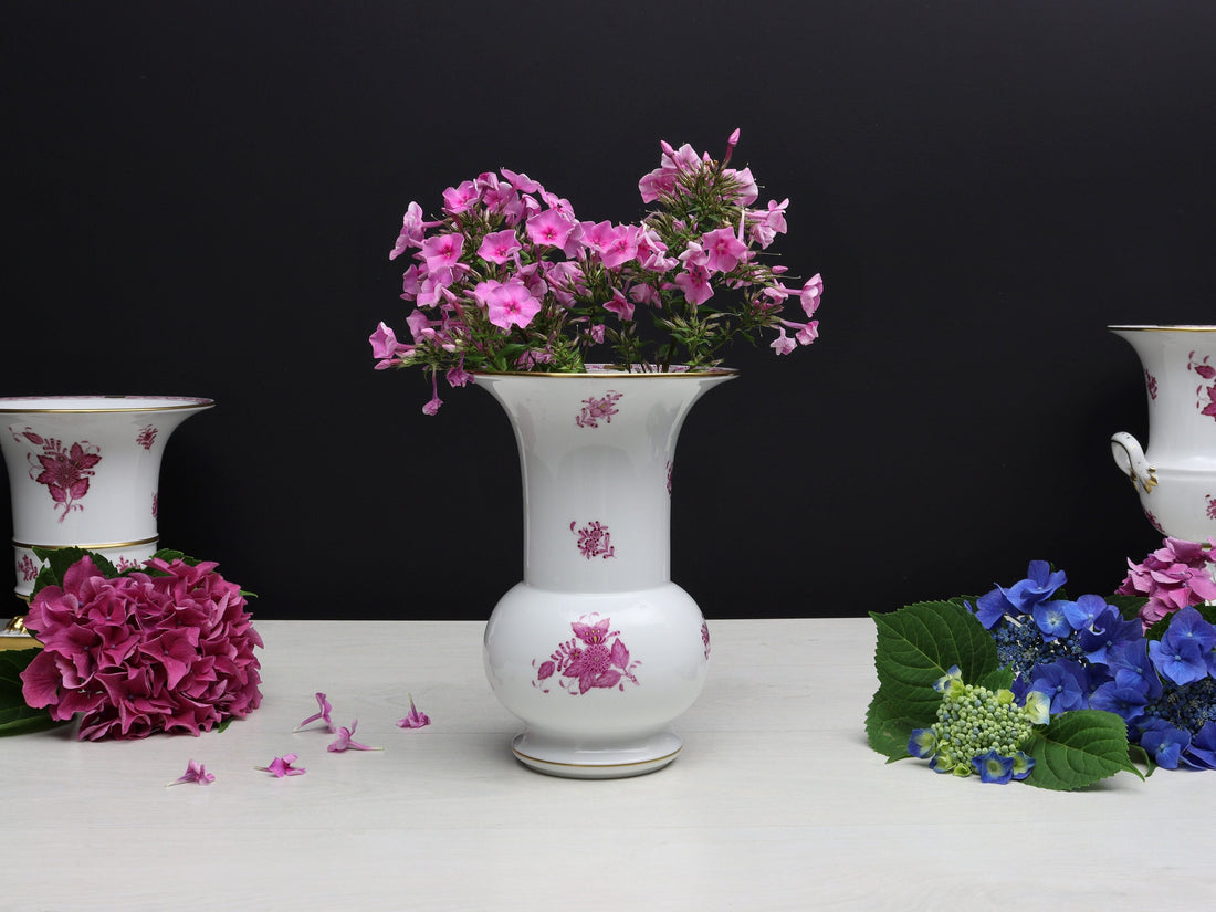 Elegant Hand Painted Herend Porcelain Vase