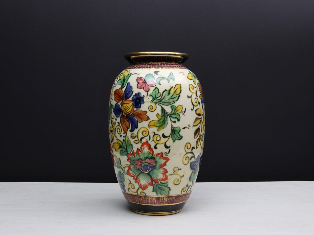 Large Flower Vase | H.BEQUET QUAREGNON | Vintage Vase