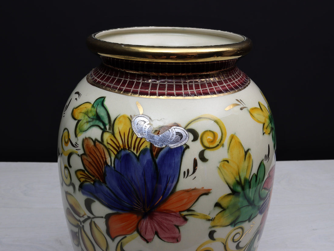 Large Flower Vase | H.BEQUET QUAREGNON | Vintage Vase