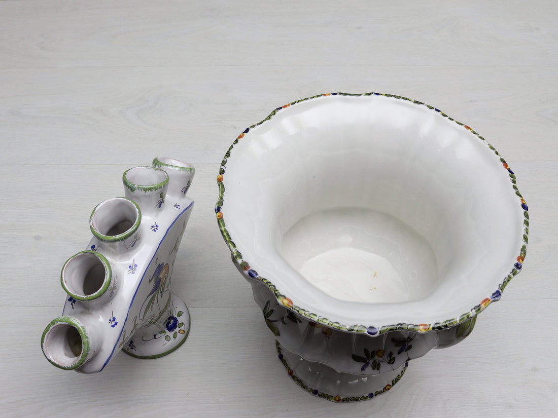 Unique Hand-Painted Tulip Vase- Urn Planter: A Fusion of Style and Function for Modern & Vintage Decor