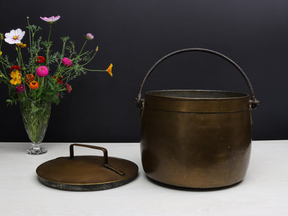 Belgium Brass Kettle - Fireplace Decor | Brass Planter-Farmhouse Decor