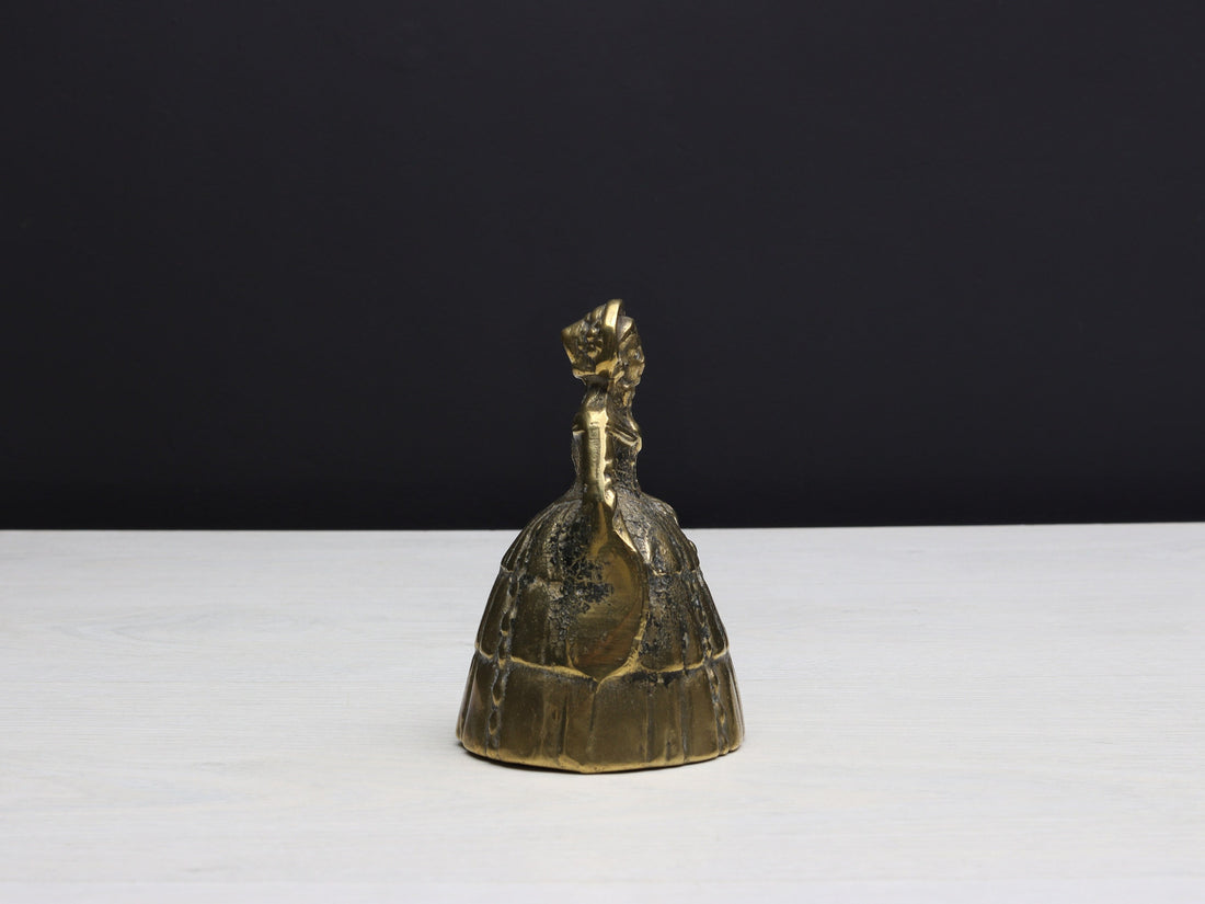 Antique Brass Hand Bell - Vintage Dinner Bell, Desk Ornament, or Paperweight - French Treasure