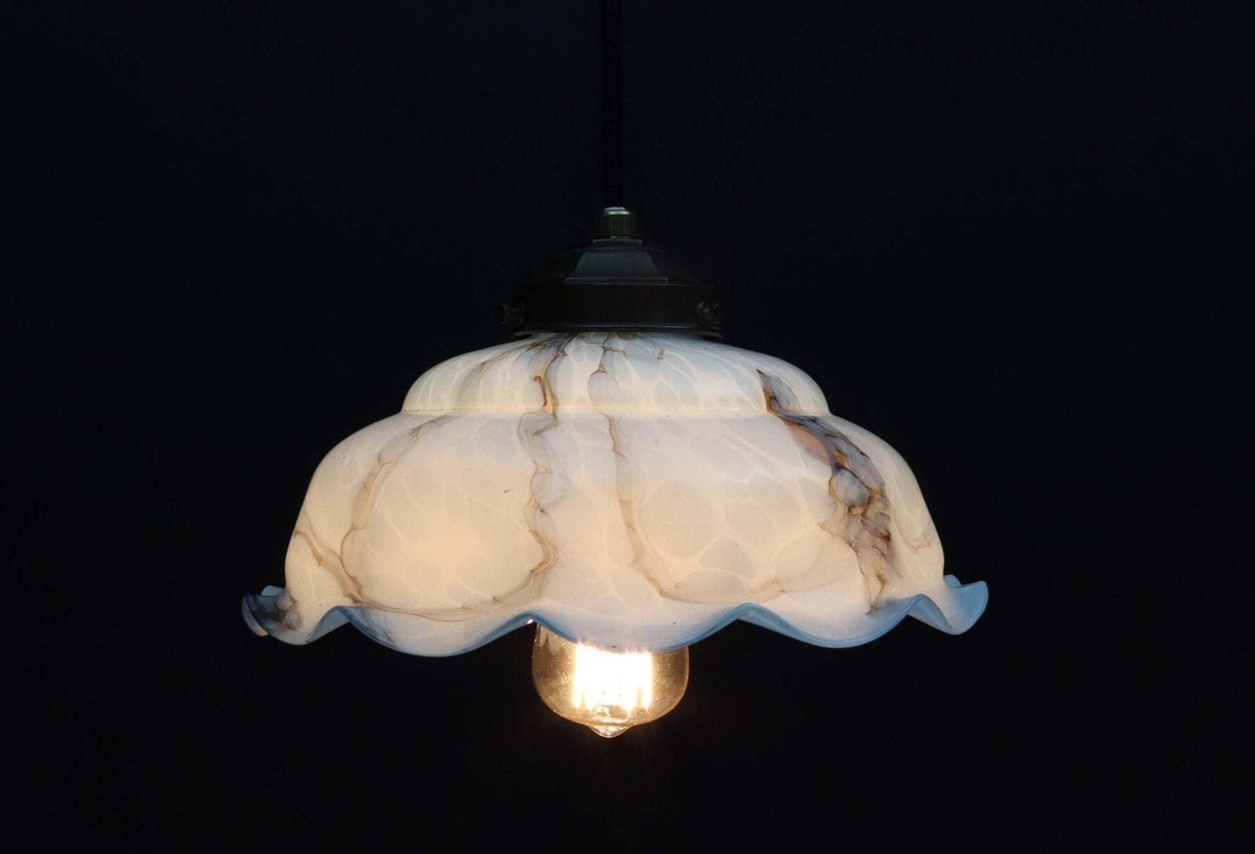 Elegant Pendant Light from an Antique Glass Shade | Antique Lighting Fixtures-Free Shipping