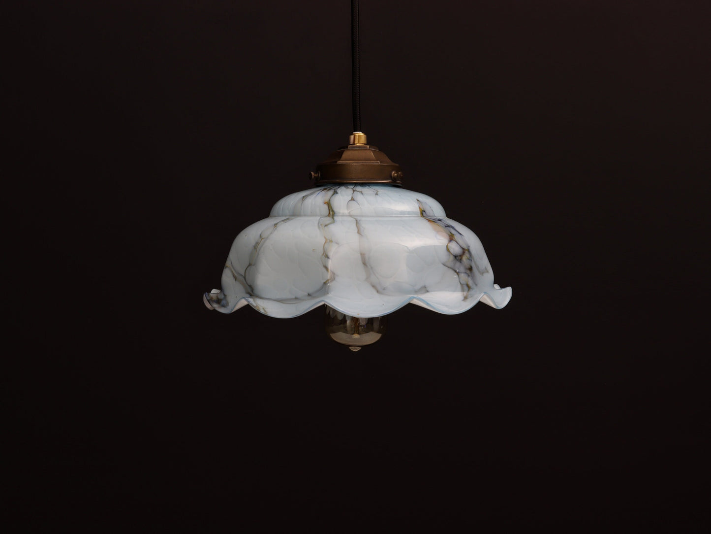 Elegant Pendant Light from an Antique Glass Shade | Antique Lighting Fixtures-Free Shipping