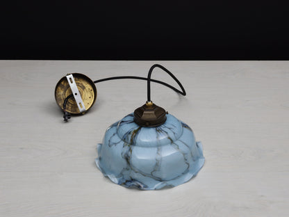 Elegant Pendant Light from an Antique Glass Shade | Antique Lighting Fixtures-Free Shipping