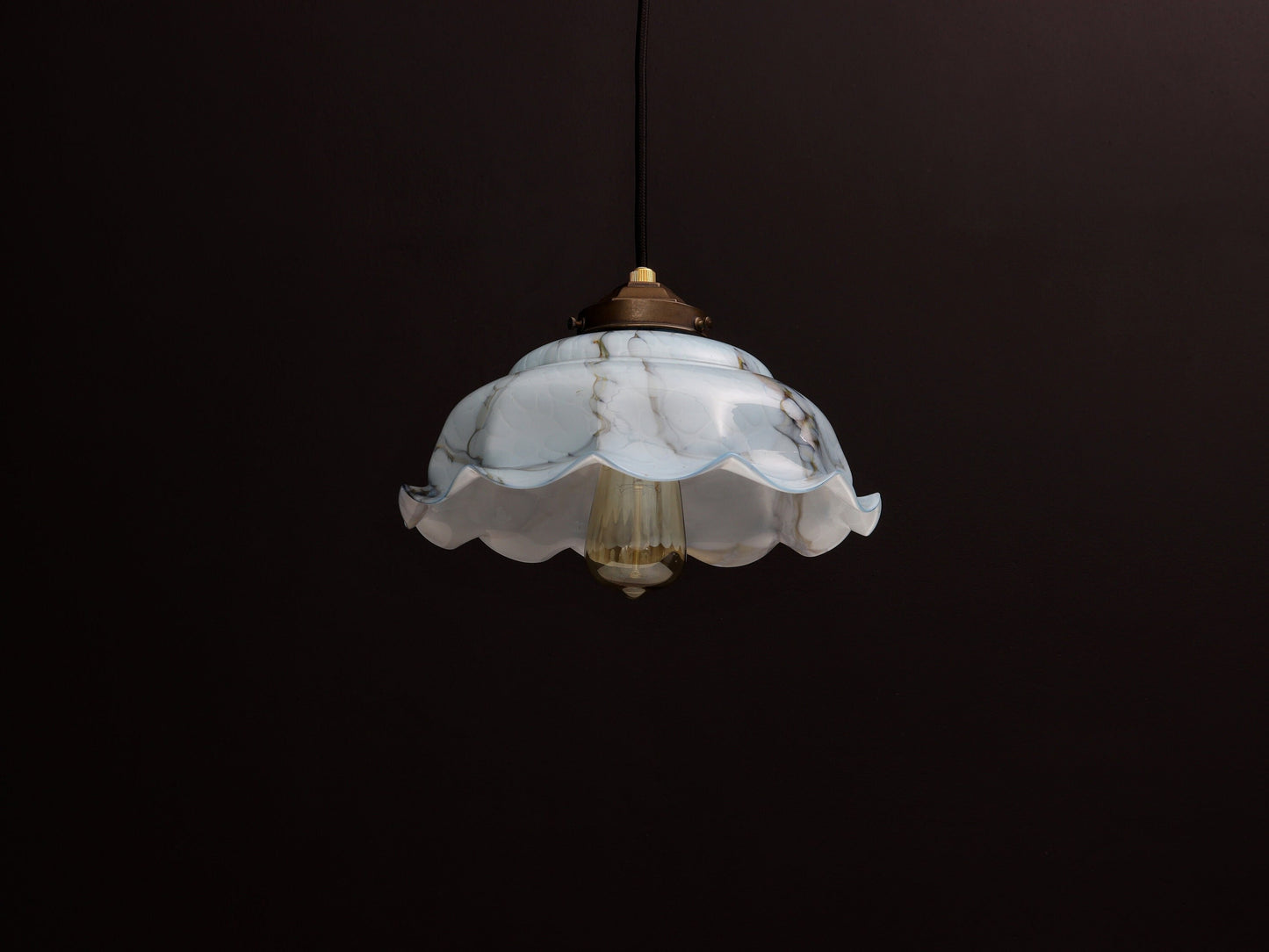 Elegant Pendant Light from an Antique Glass Shade | Antique Lighting Fixtures