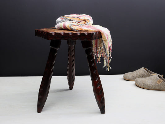 Vintage Wooden Stool-Entryway Decor | Wooden Plant Stand-Wood Step Stool