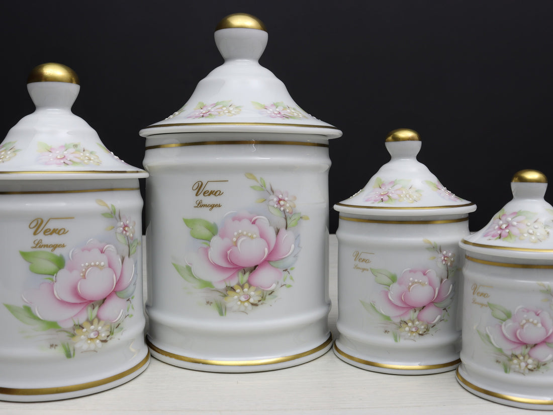 French Decor Limoges Kitchen Canister Set | Unique Gift Ideas for Kitchen Decor or Bathroom Decor